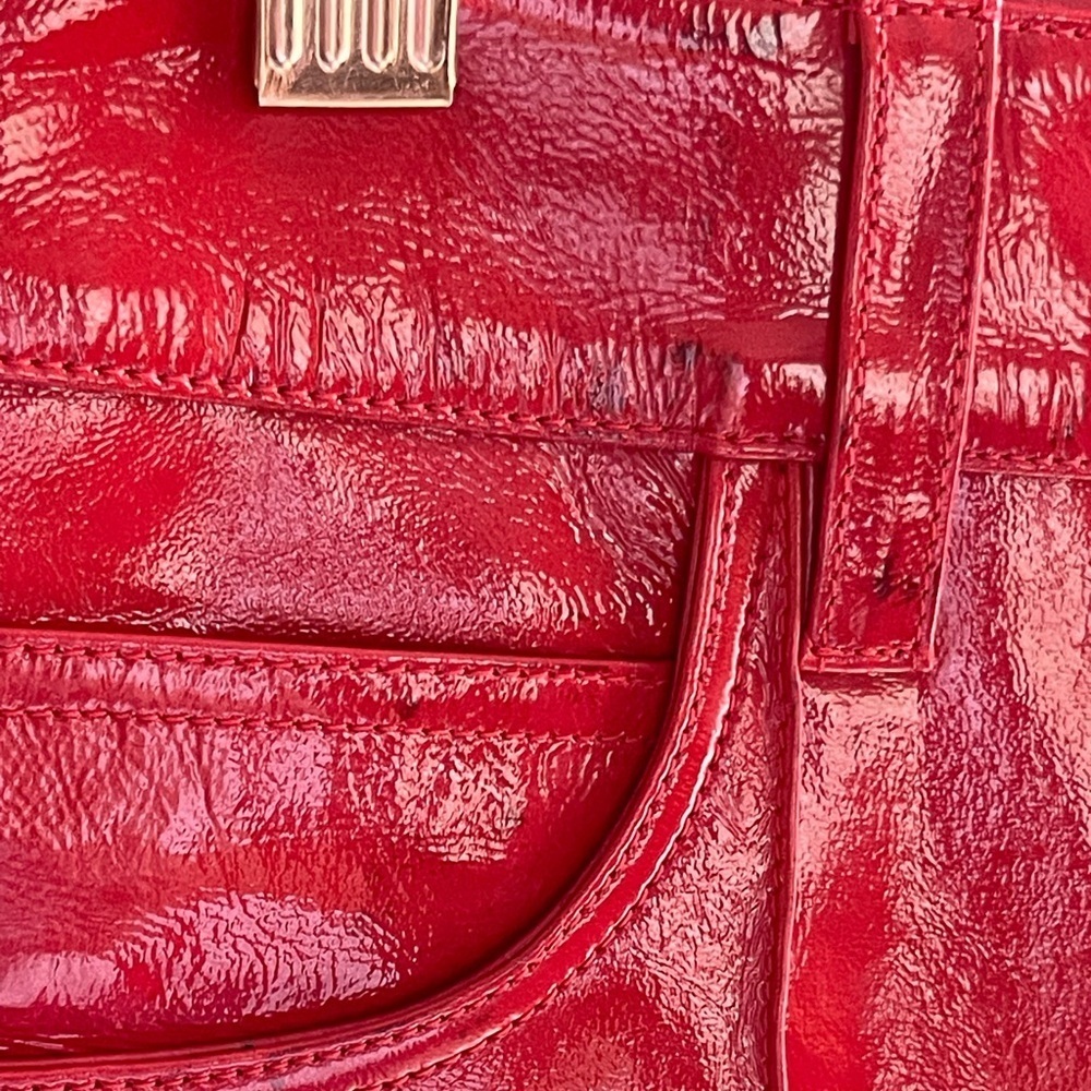 Zadig & Voltaire NWT Red Peko Vinyle 100% Lamb Leather Pant FR 36 CALL OUT - Picture 5 of 16